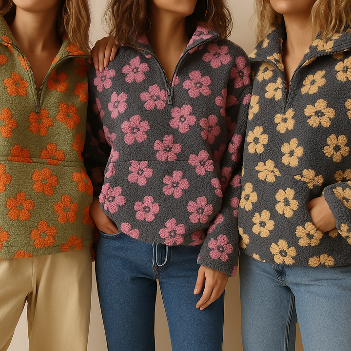 Avenli - Floral Print Fleece Pullover