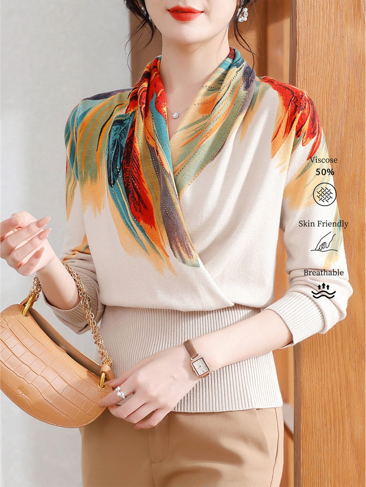 Rilena – strassbesetzter Viskose-Strickpullover