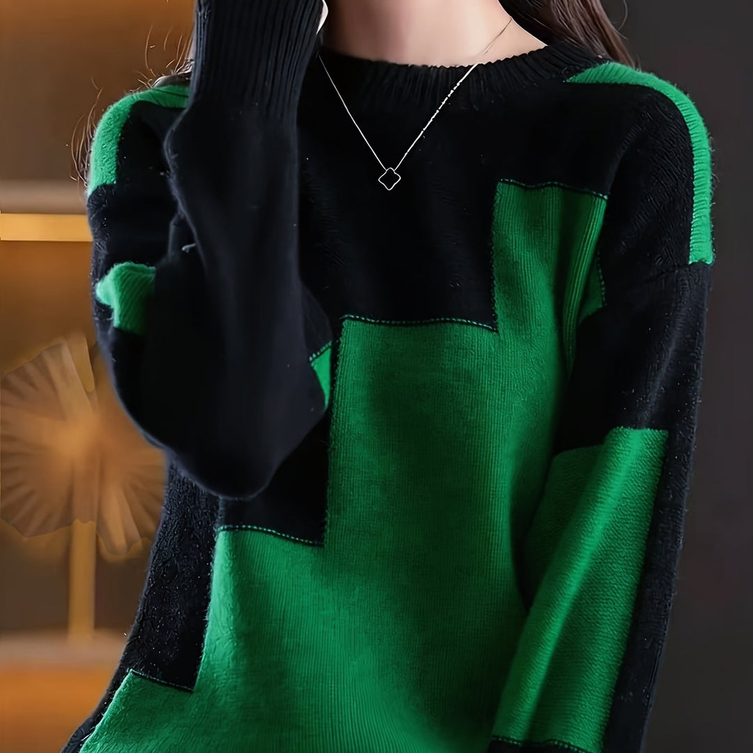 Novira – Farbblock-Strickpullover