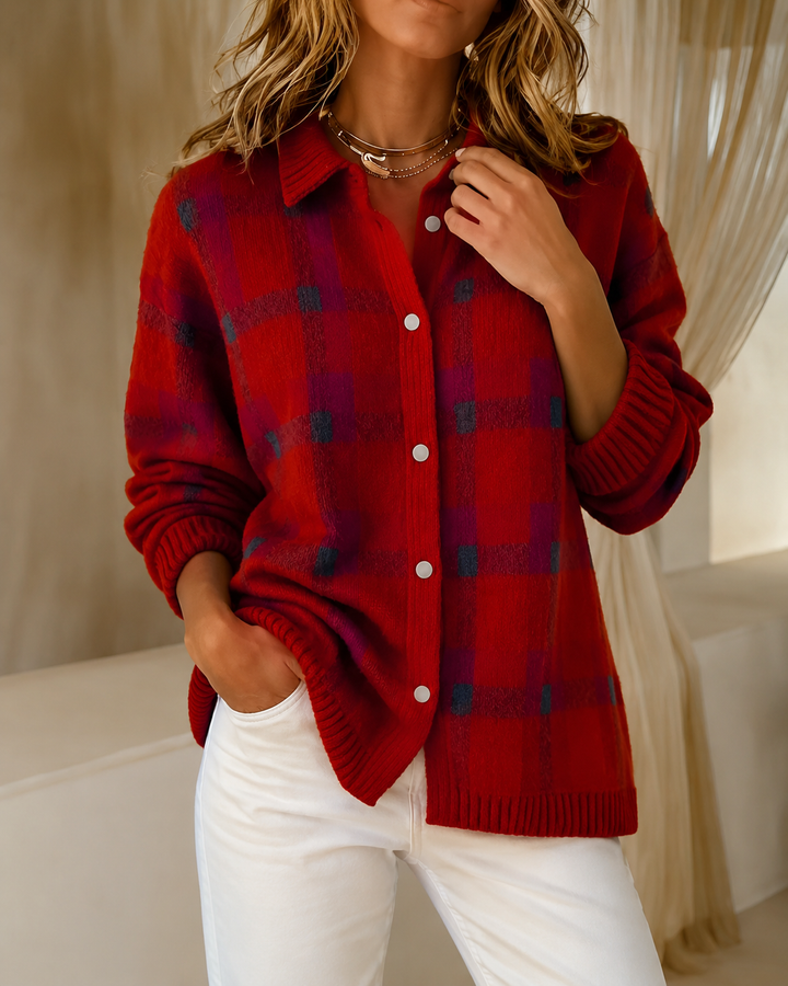 Novira – Karierter Strickpullover
