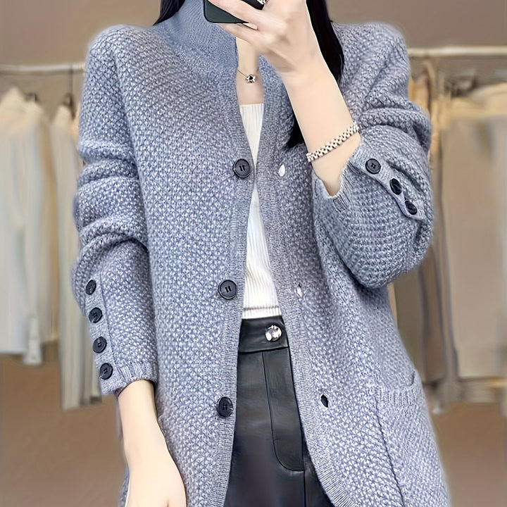 Vesara – Hochkragen-Strickjacke