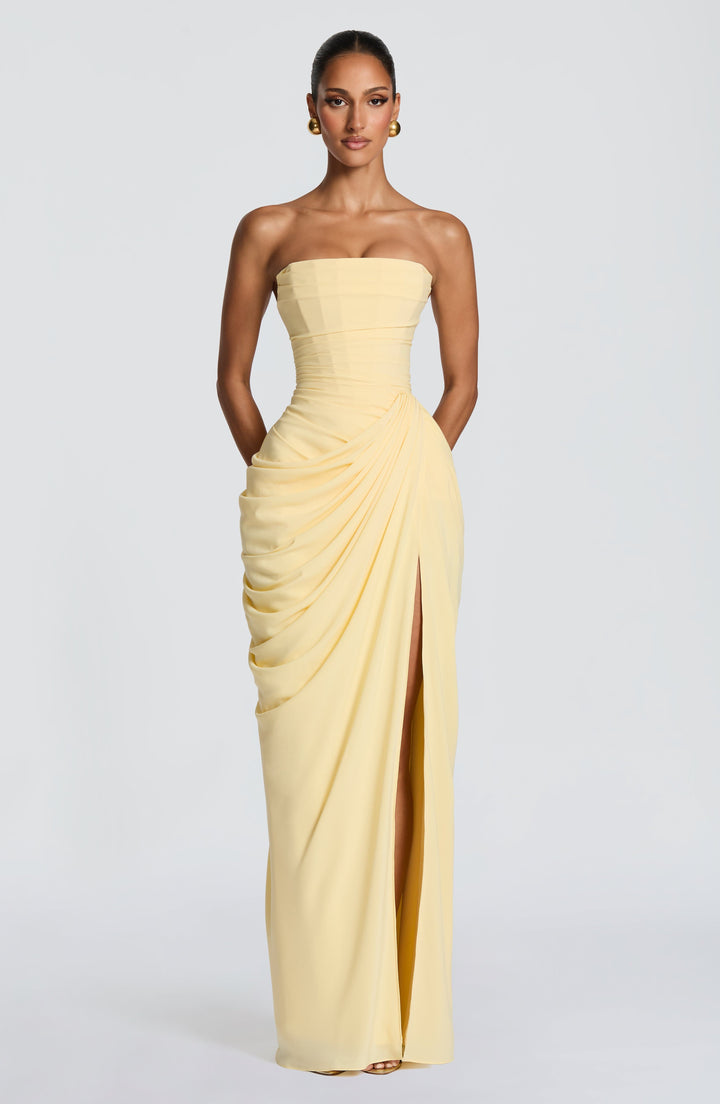 Nelara – Chiffonkleid mit Korsett-Rücken