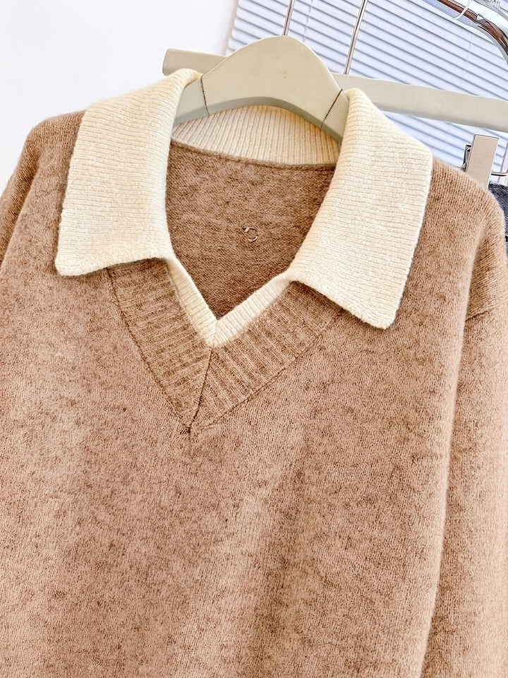 Cirelle – Pullover mit doppeltem Kontrastkragen