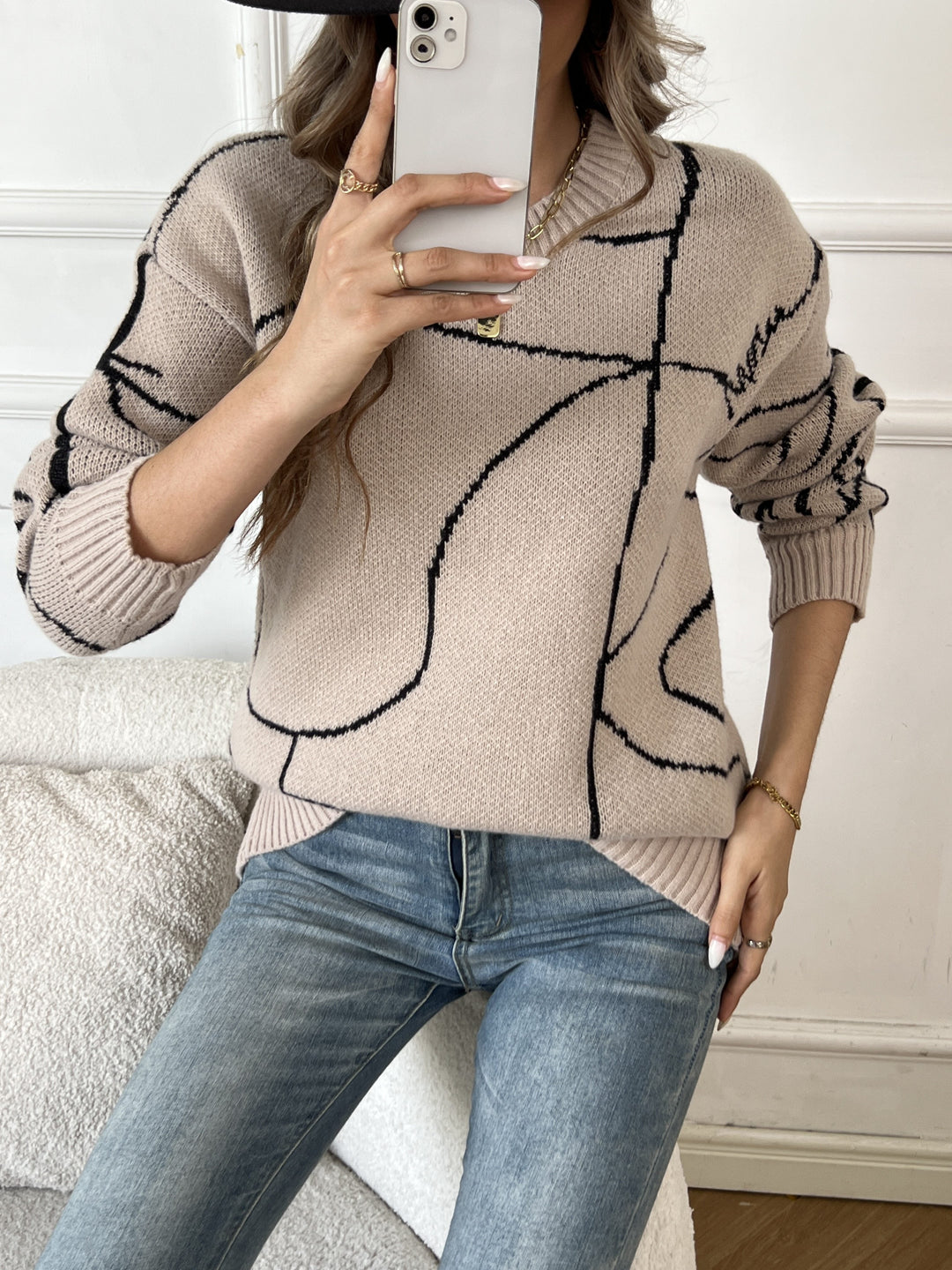 Nivara – Strickpullover mit geometrischem Muster