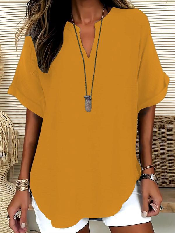 Arlise – Eingeschnittener Ausschnitt, feines Gewebe, Bluse