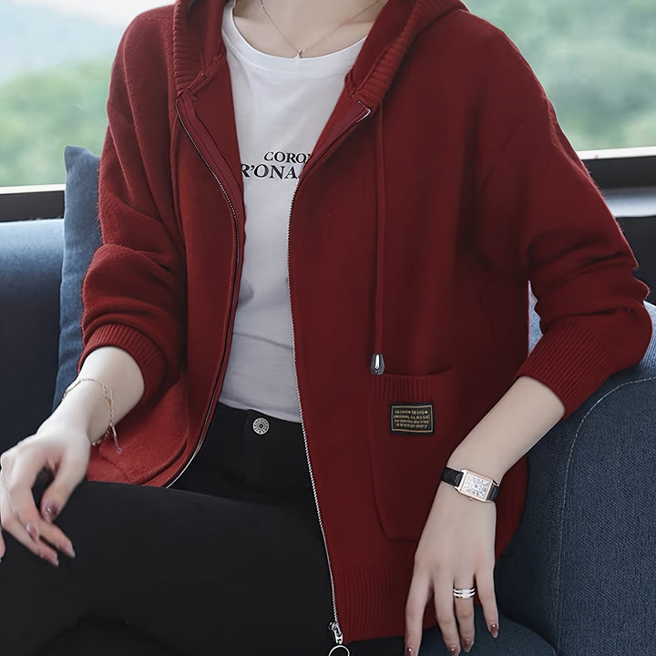 Rilena – Strickjacke mit Kordelzugkapuze aus Viskose