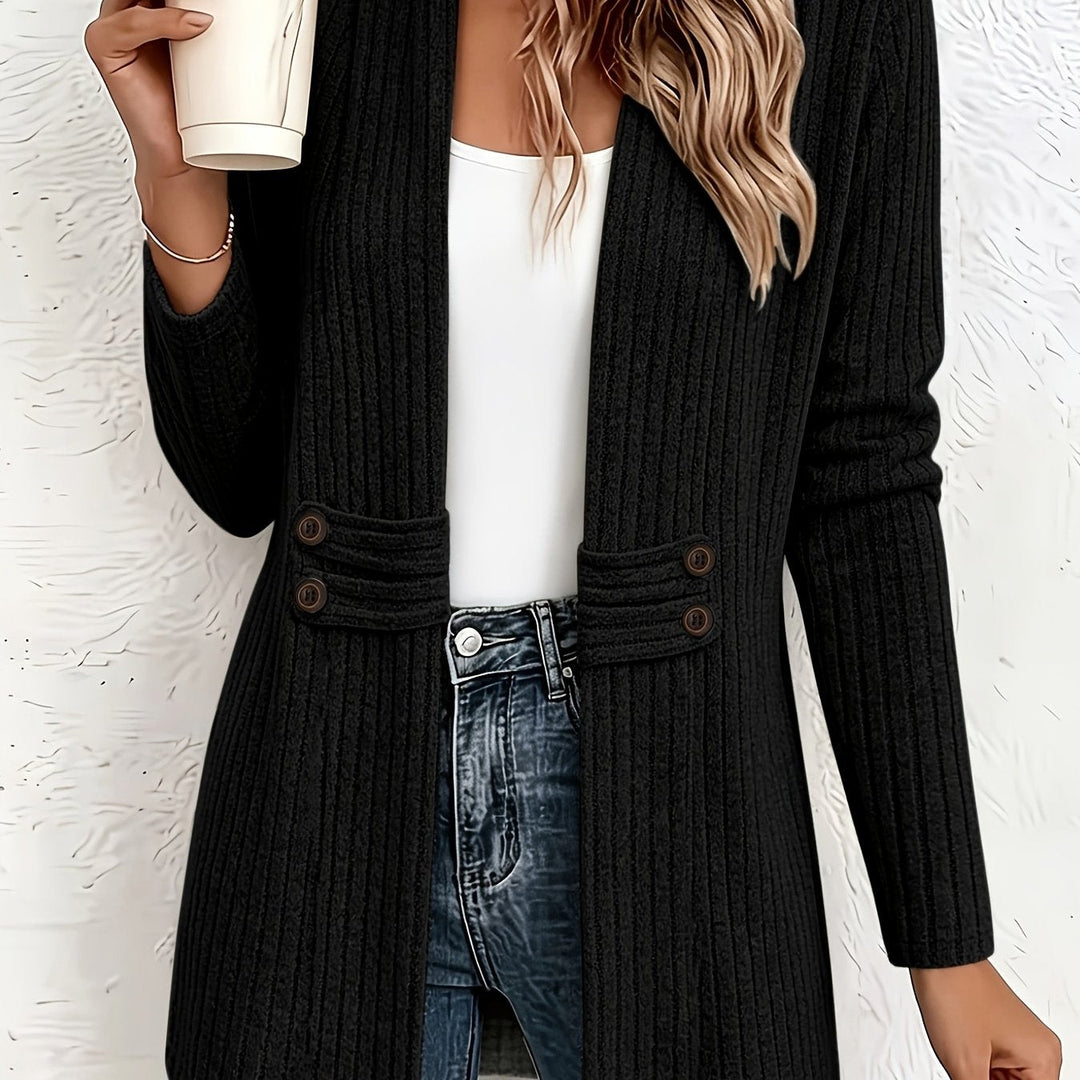 Velira – doppelreihige Strickjacke