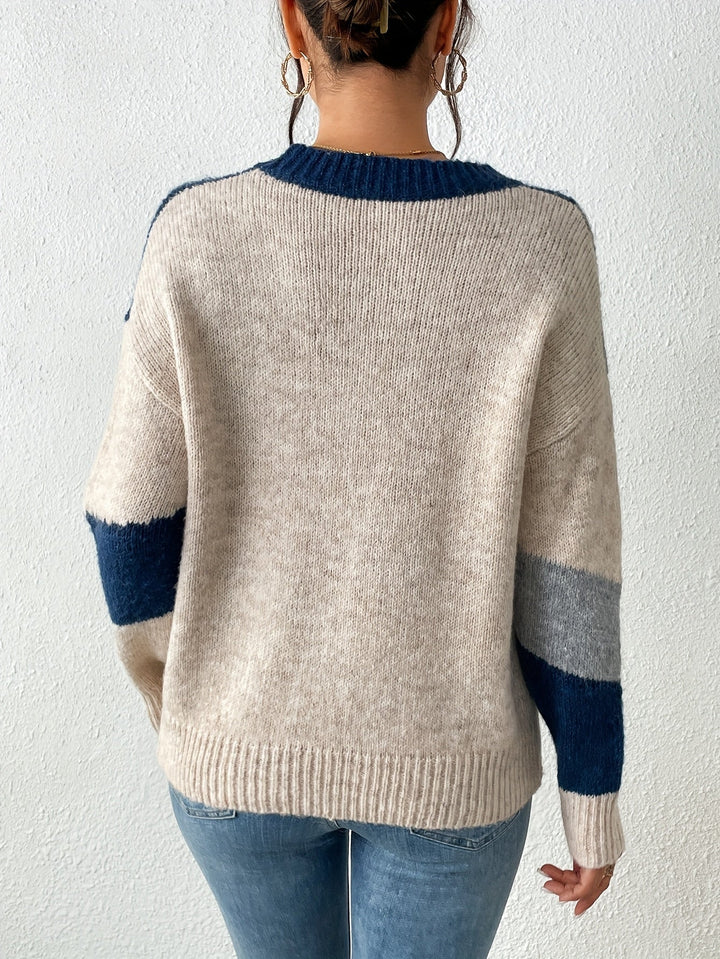 Luniva – Farbblock-Strickpullover