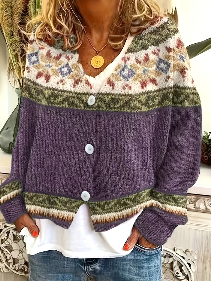 Mireva – Farbblock-Strickjacke