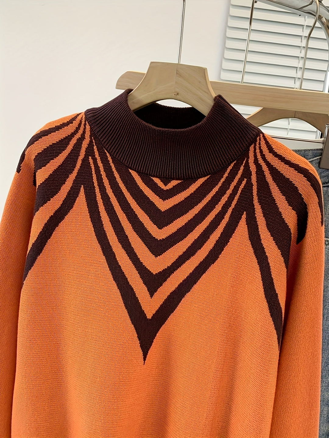Anevra – Jacquard-Strickpullover in Farbkombination