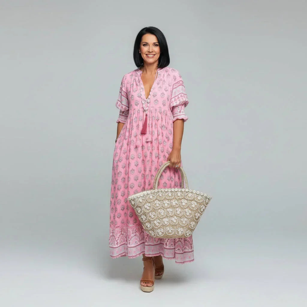 Sorali – Midi-Kleid mit Quasten-Bindeband