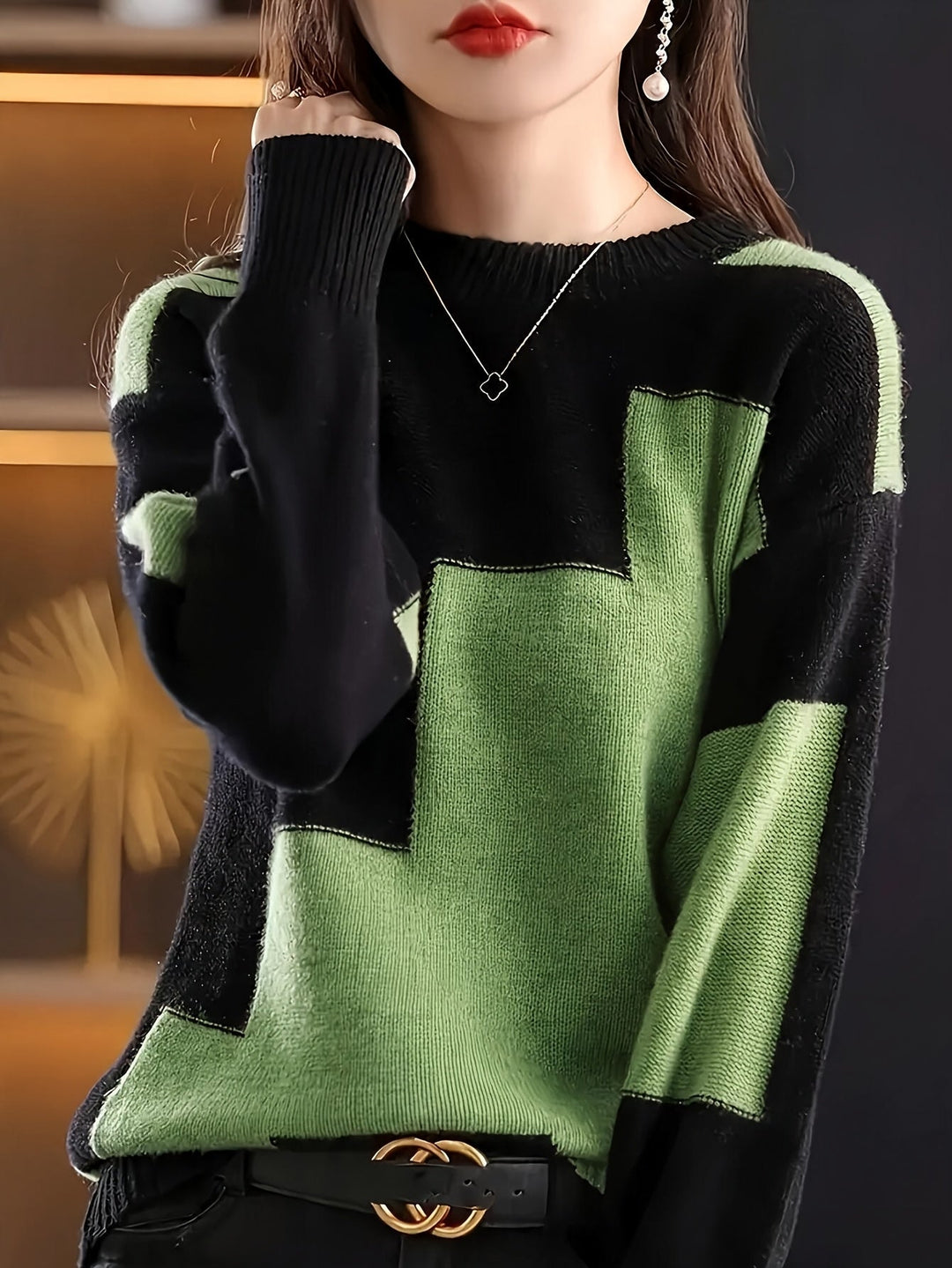 Novira – Farbblock-Strickpullover