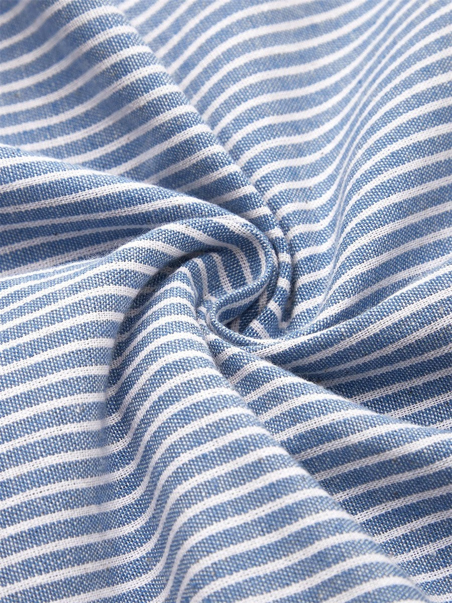 Mevara – Gestreiftes gewebtes Sommerkleid