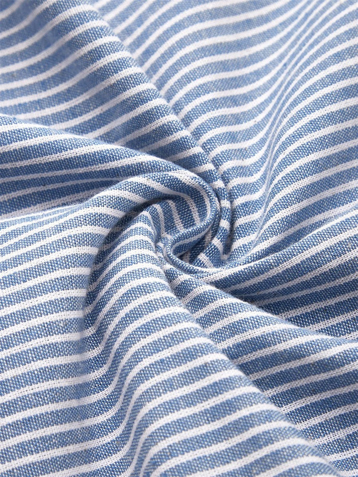 Mevara – Gestreiftes gewebtes Sommerkleid