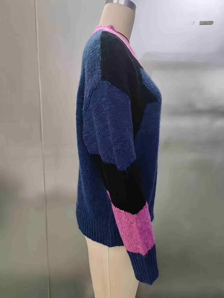 Luniva – Farbblock-Strickpullover