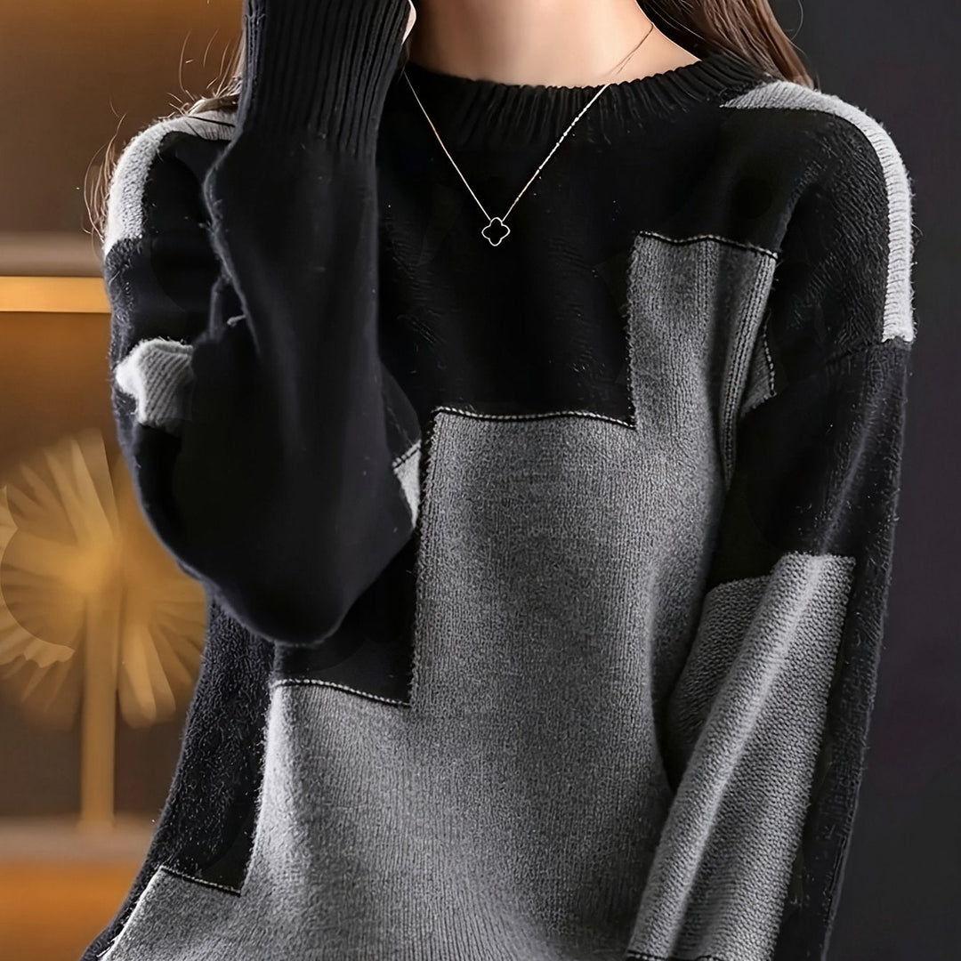 Novira – Farbblock-Strickpullover