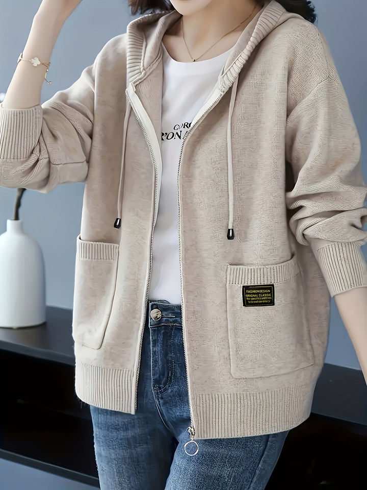 Rilena – Strickjacke mit Kordelzugkapuze aus Viskose
