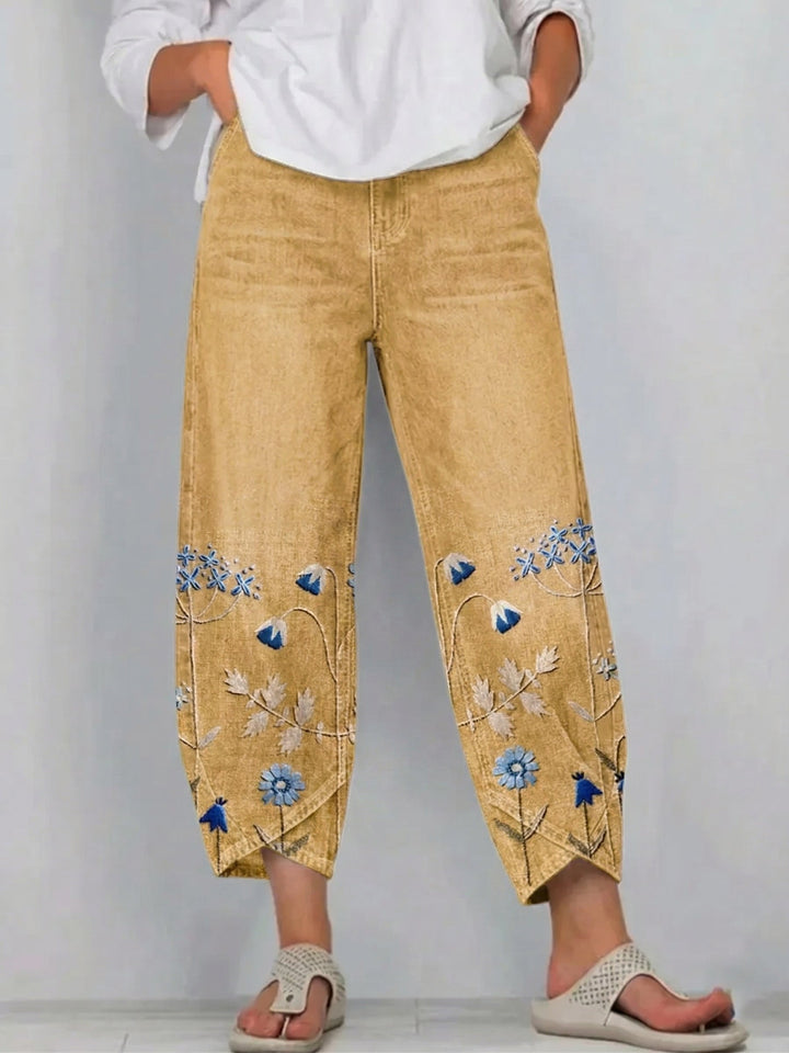 Anvera – bestickte Baumwollhose