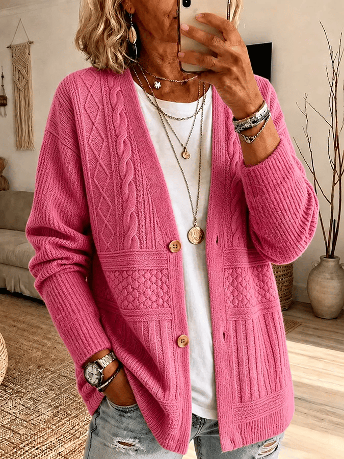Nalira – bedruckte Jersey-Strickjacke