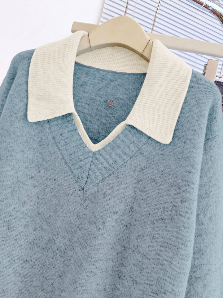 Cirelle – Pullover mit doppeltem Kontrastkragen