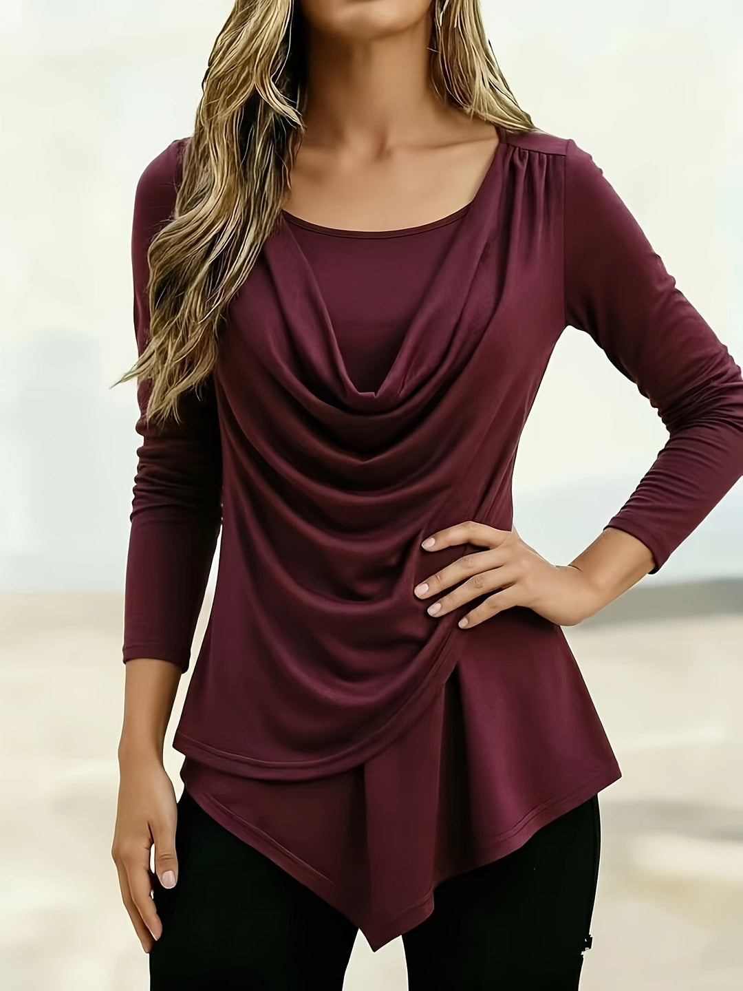Arlysa – Rundhals Stretchjersey-T-Shirt