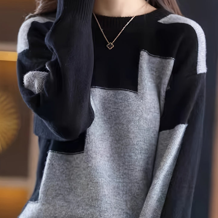 Neriva – Farbblock-Strickpullover