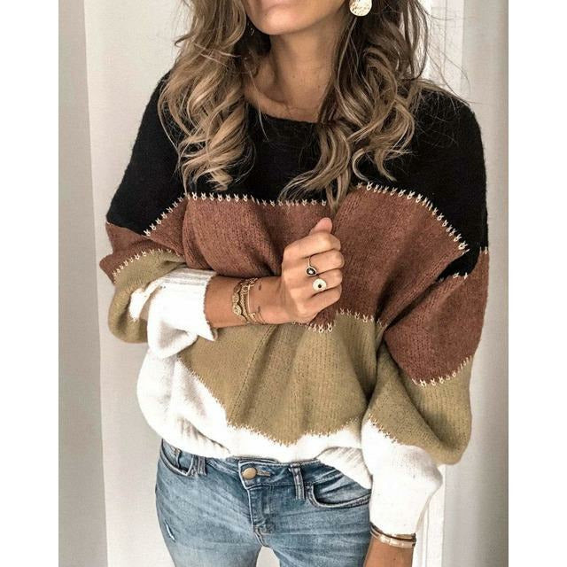 Ilyra – Gestreifter Patchwork-Mohair-Mix-Pullover