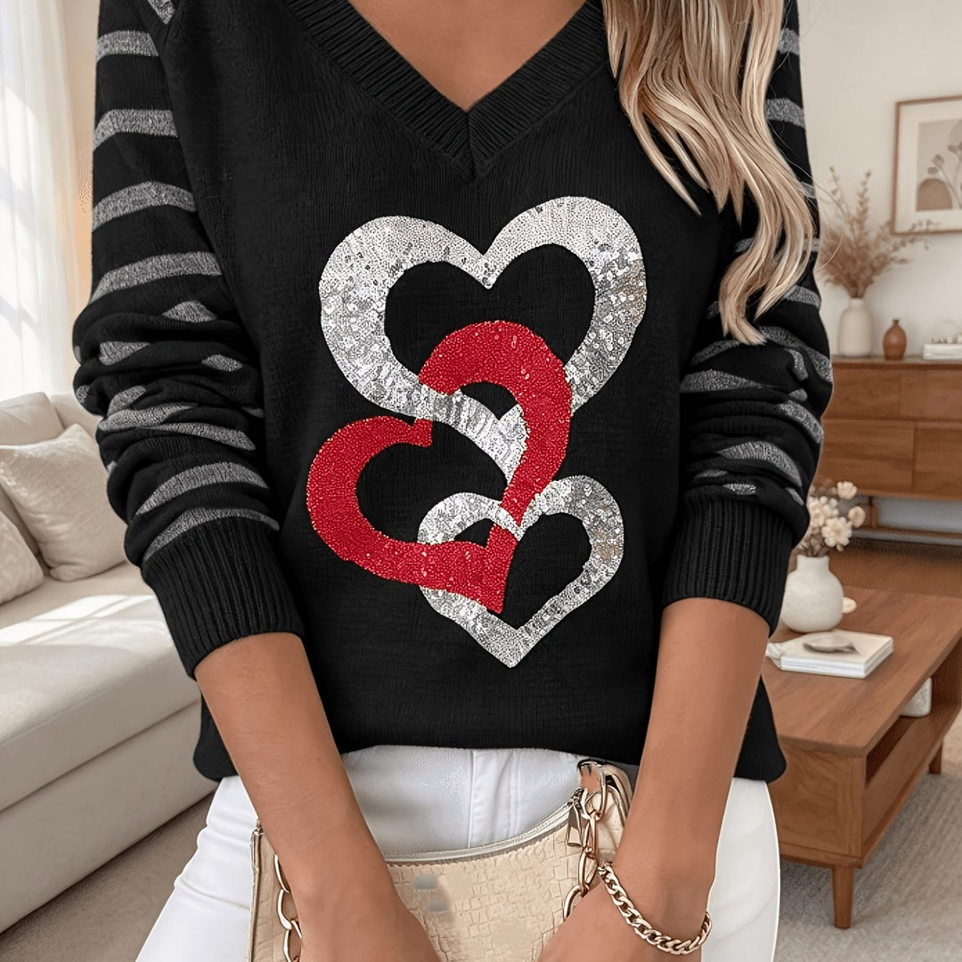 Velara – Mit Paillettenbesatz gestrickter Pullover
