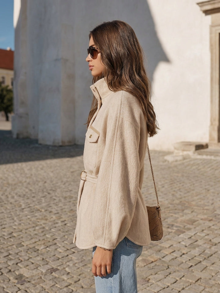 Ivenna – Stehkragen-Jacke aus Wollmischung