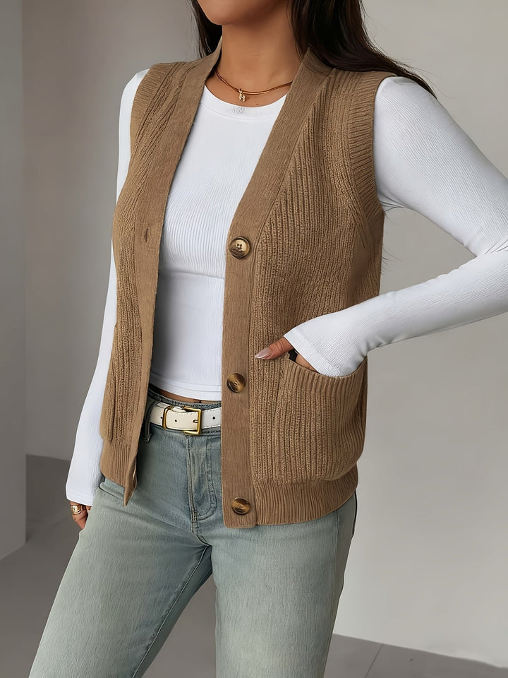 Vesara – V-Ausschnitt-Strickweste