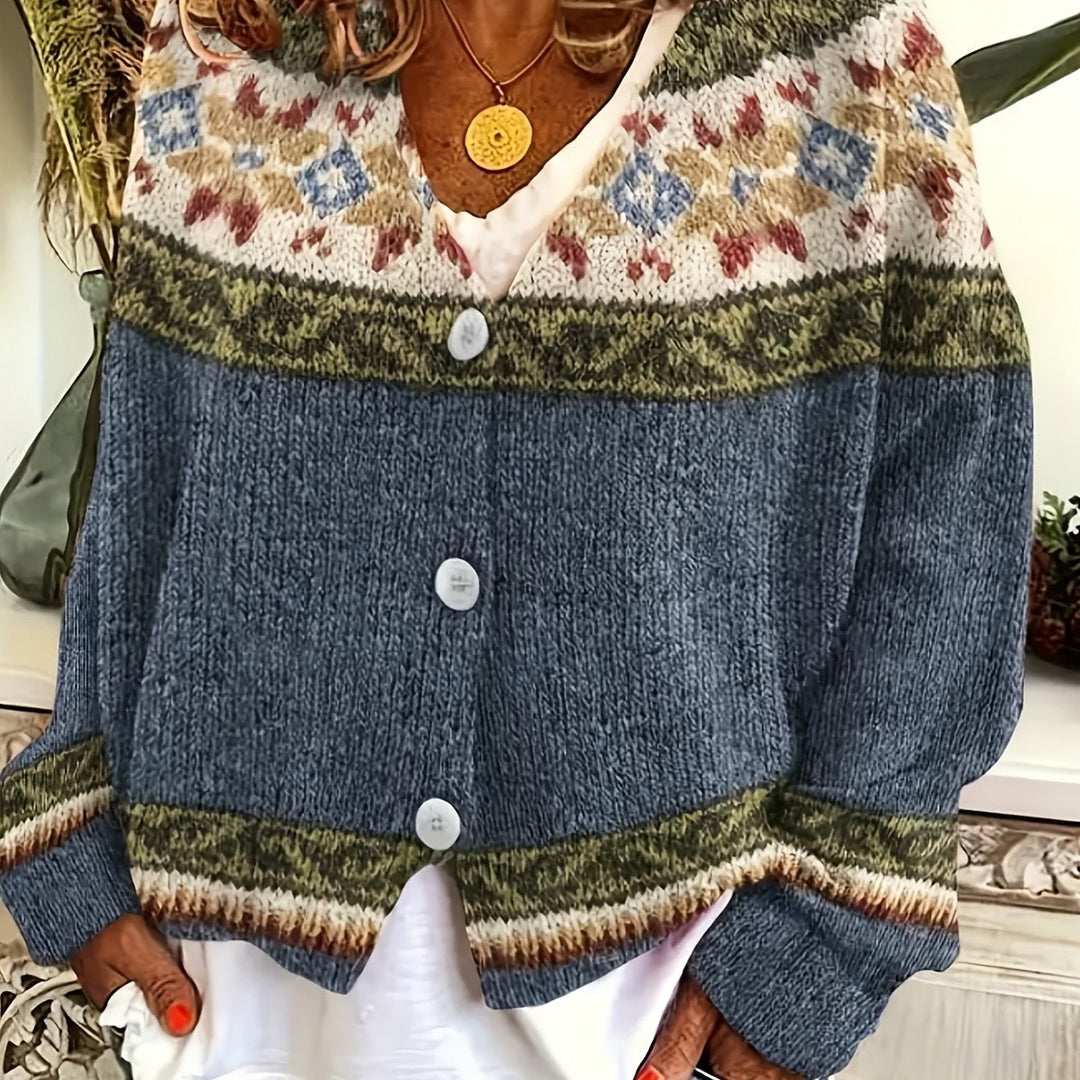 Mireva – Farbblock-Strickjacke