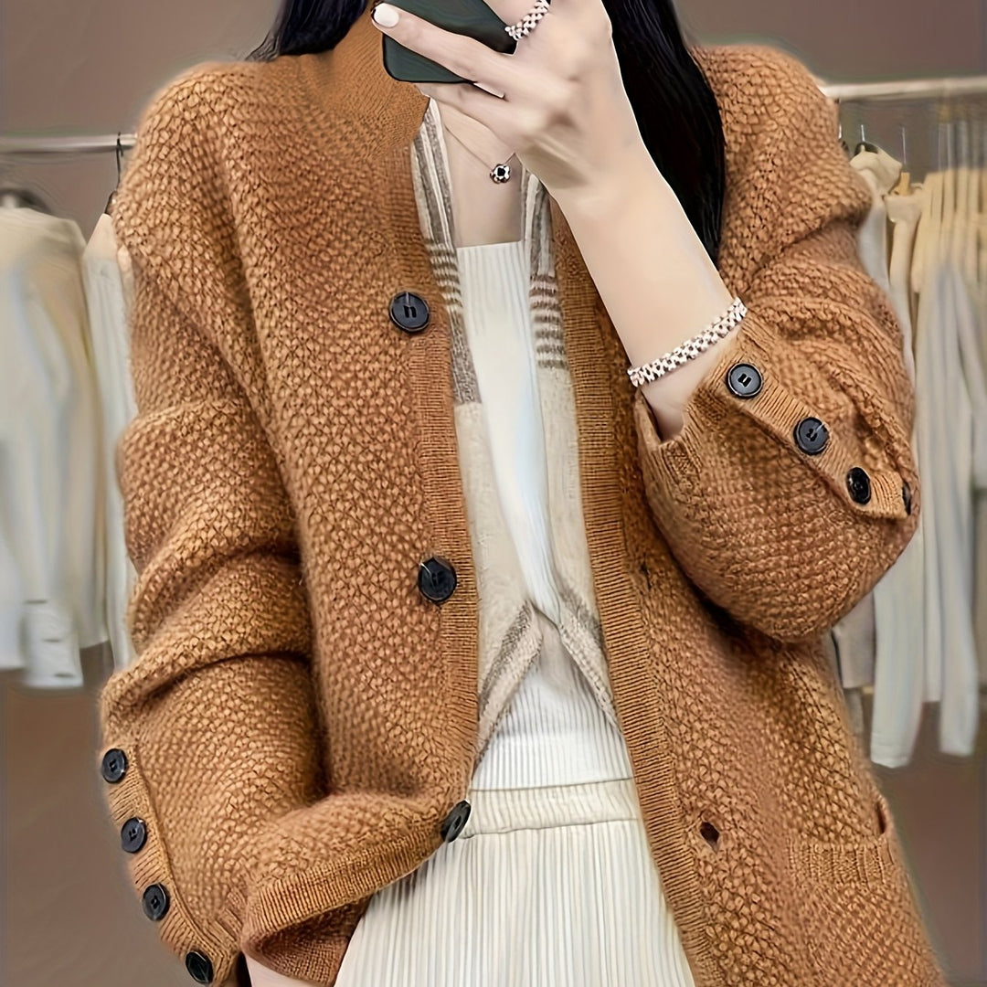 Vesara – Hochkragen-Strickjacke