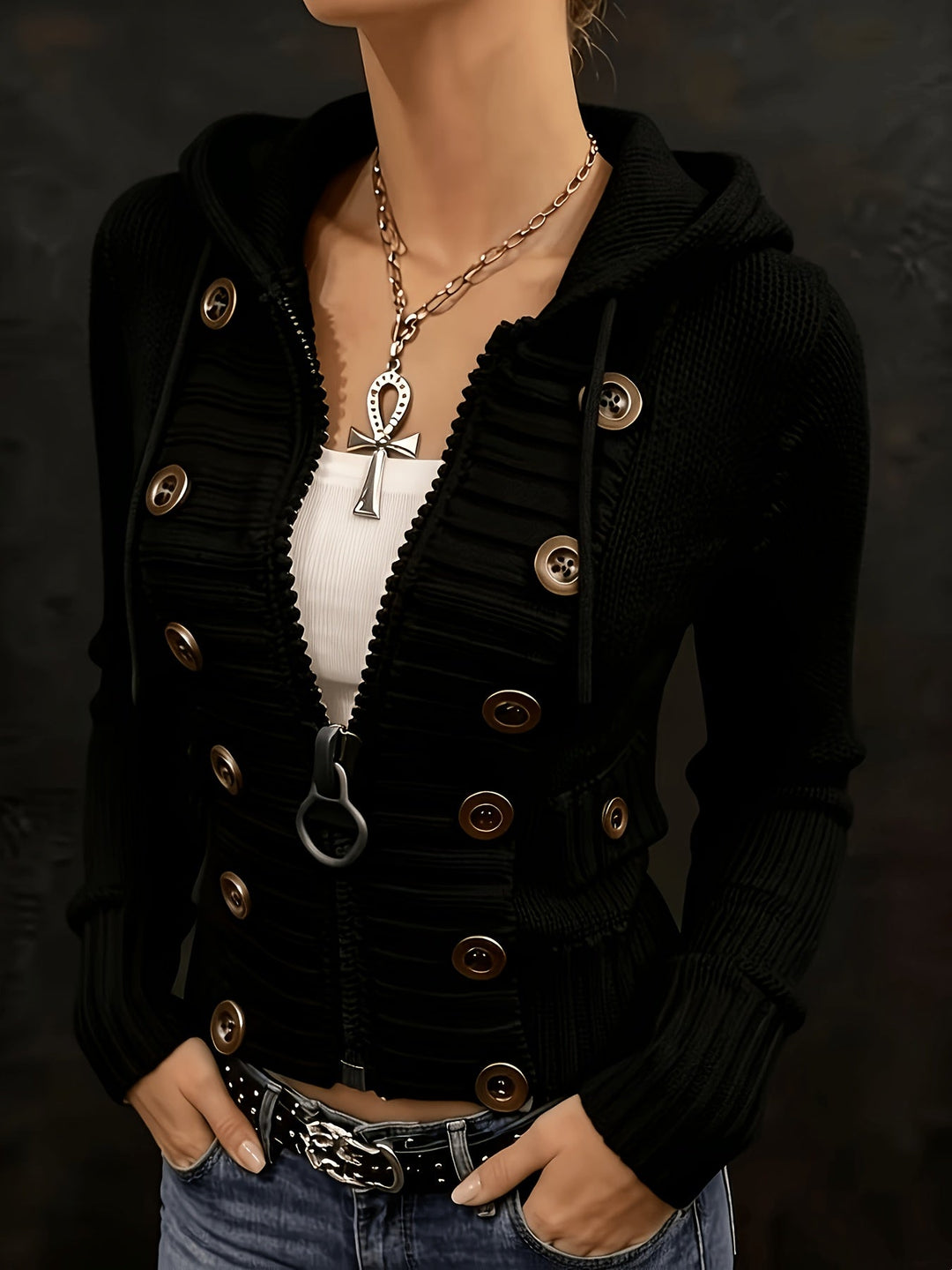Nysera – Vertikale Rippstrickjacke