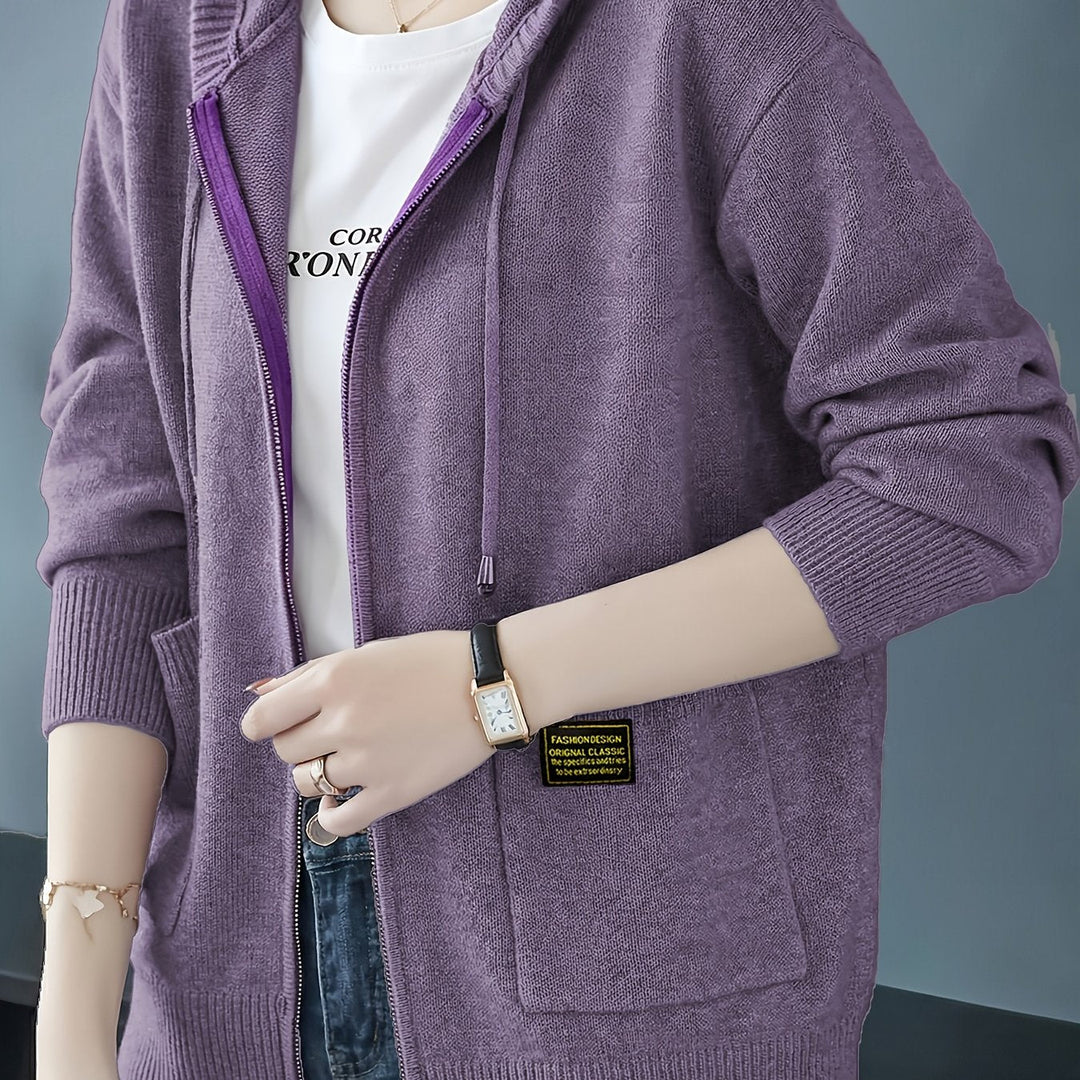 Rilena – Strickjacke mit Kordelzugkapuze aus Viskose