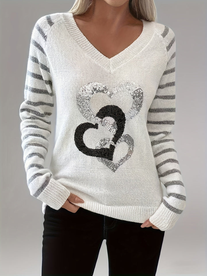 Velara – Mit Paillettenbesatz gestrickter Pullover