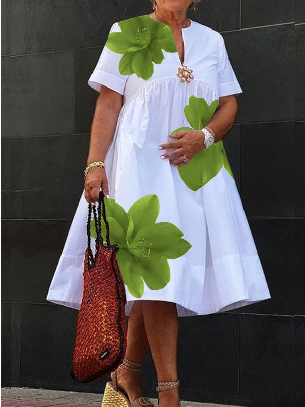 Orvina – Plissiertes Webstoff-Midikleid
