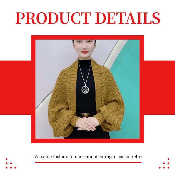 Eryla – Ajourstrick Schalkragen-Strickjacke