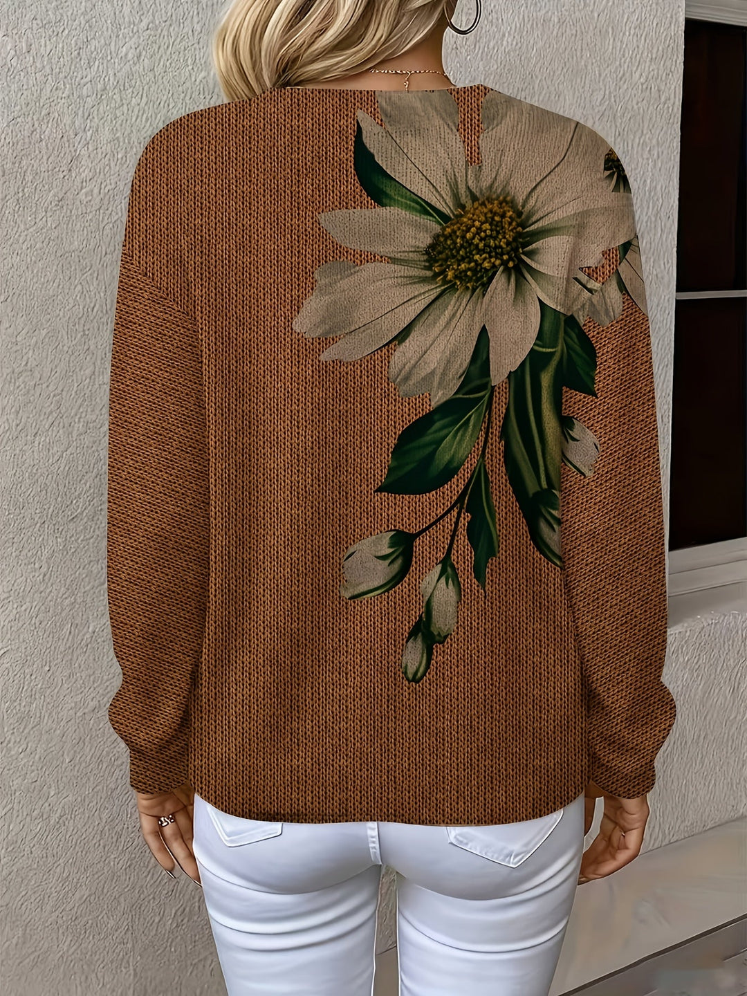 Caleia – Allover-Blumenmuster-Strickpullover