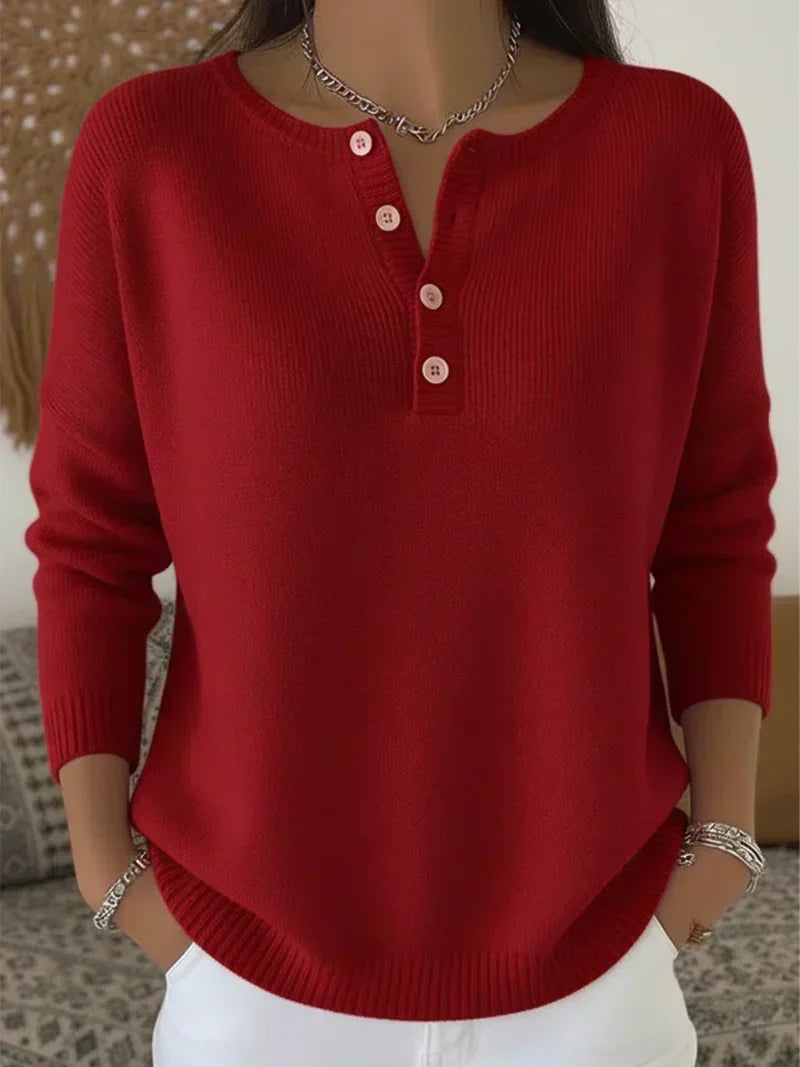 Noreva – Henley-Knopfleisten-Strickpullover