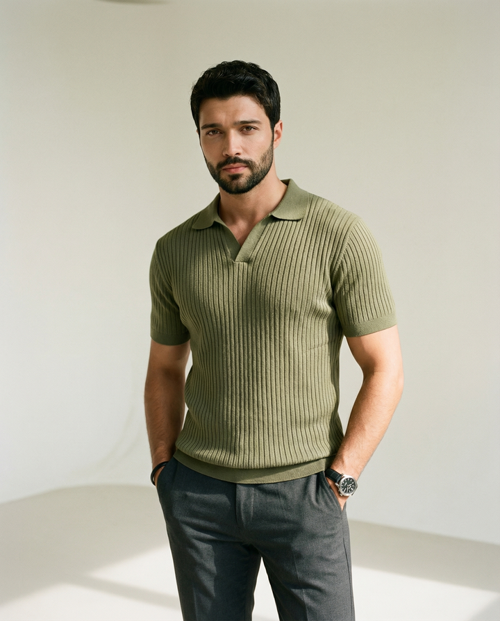 Collo Alto – Poloshirt aus Stretchmaterial