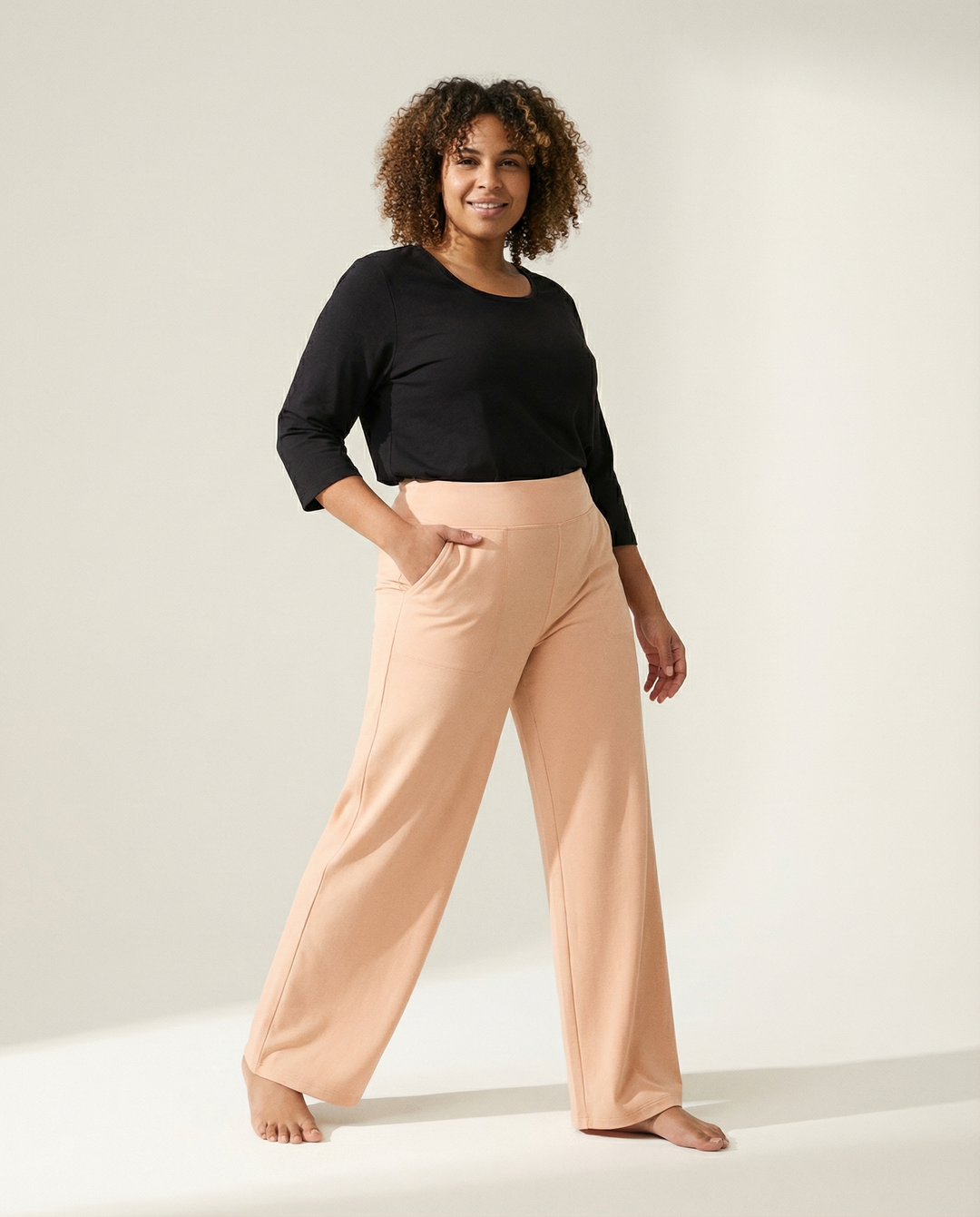 Straight-Leg Stretch-Woven Trousers