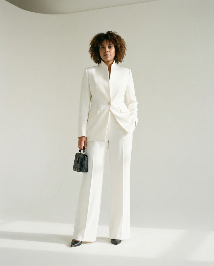 Single-Button Woven Trouser Suit
