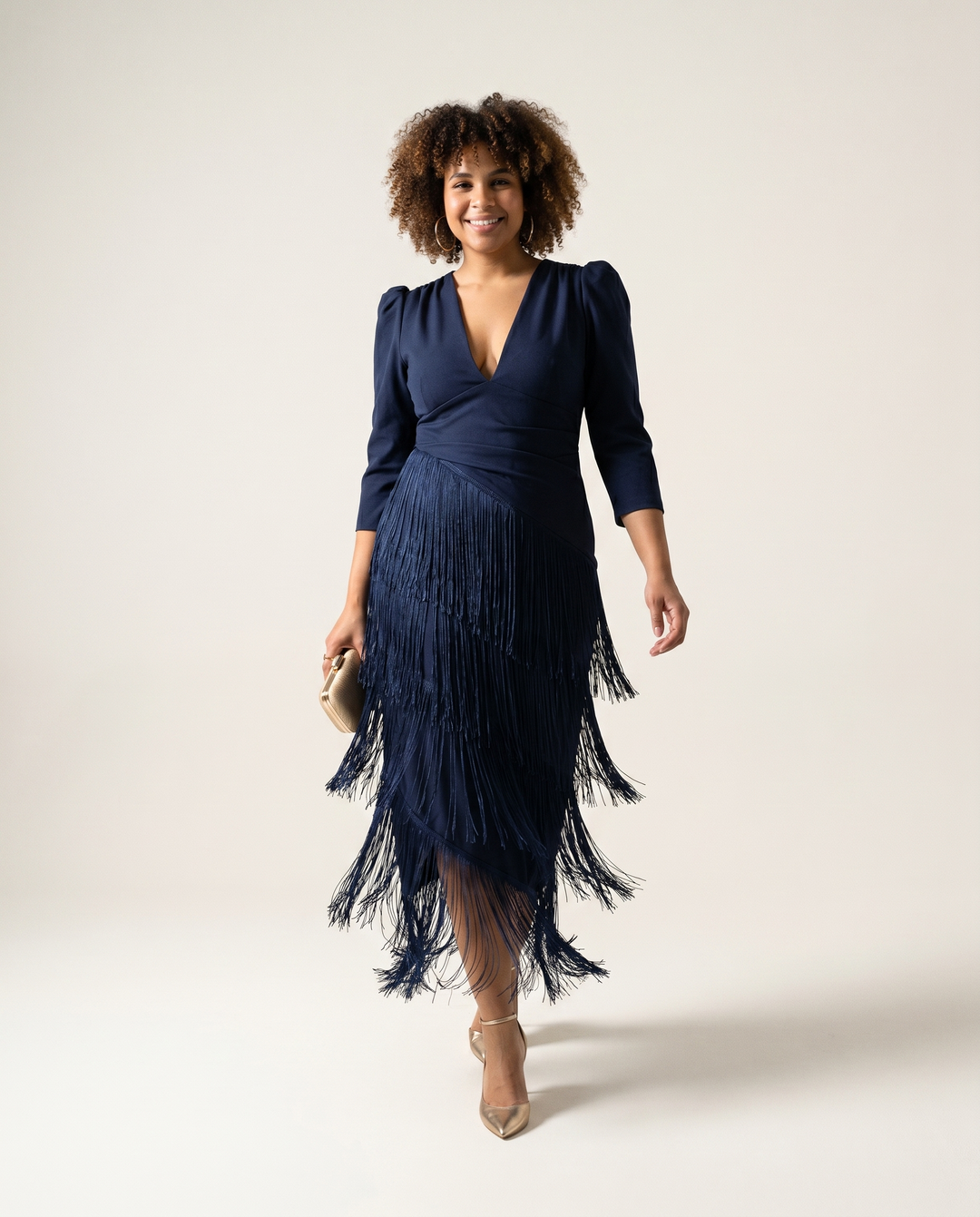 Fringe-Trim Dress
