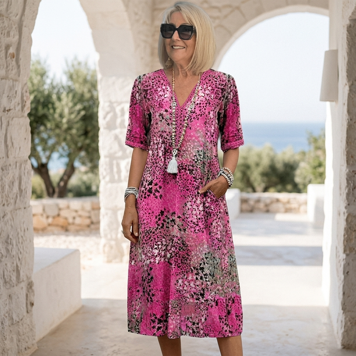 Navira – A-Linien-Midikleid aus Baumwollmischung