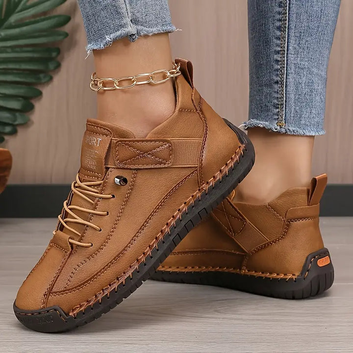 Kevara - Wide Toe Box Leather Sneakers