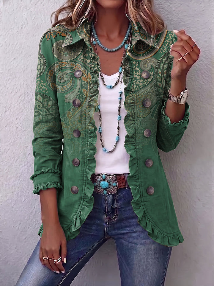 Nalira – Jacke aus Kaschmir-Mix mit Rüschensaum