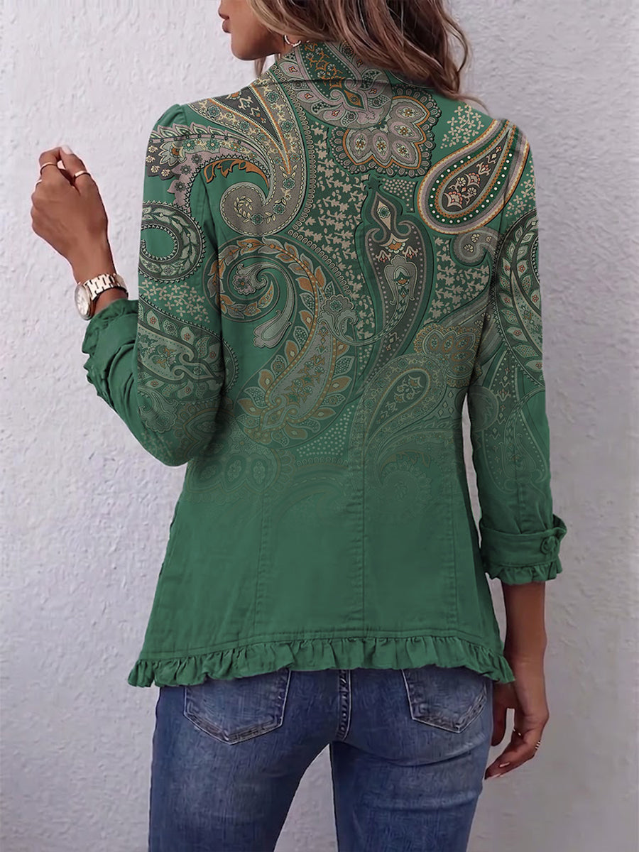 Nalira – Jacke aus Kaschmir-Mix mit Rüschensaum