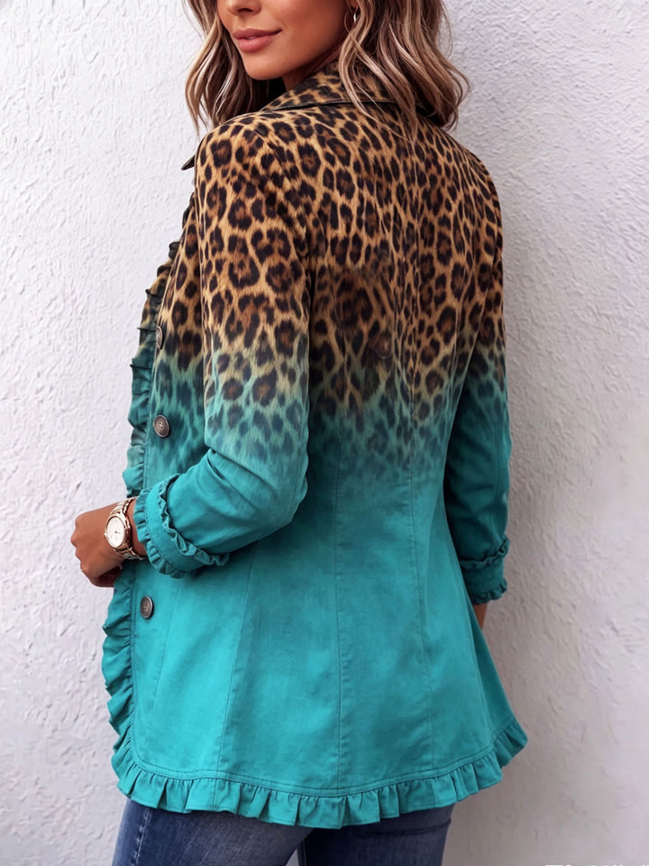 Nivaya – Farbverlauf-Leopardenmuster-Blazerjacke
