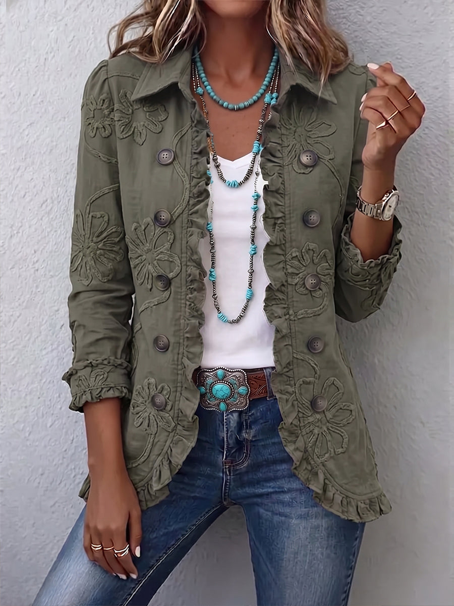 Auraly – Jacke mit Rüschensaum und Stickerei