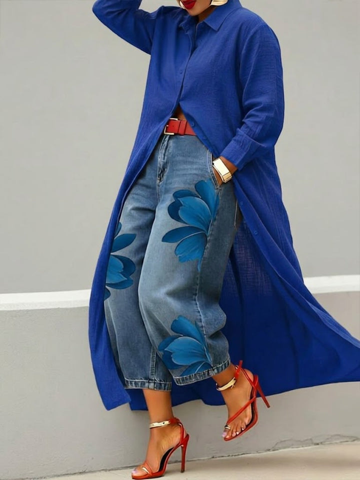 Nivara – florales Jeans-Set